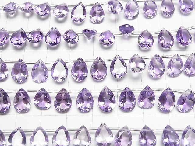 Hochwertiger Amethyst AAA Birnenform Facettierte 10x7mm halb oder 1Strang Perlen (18Stk)