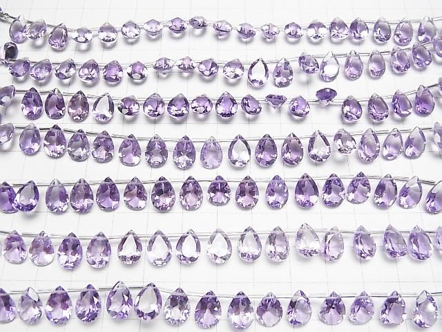 Hochwertiger Amethyst AAA Birnenform Facettierte 10x7mm halb oder 1Strang Perlen (18Stk)