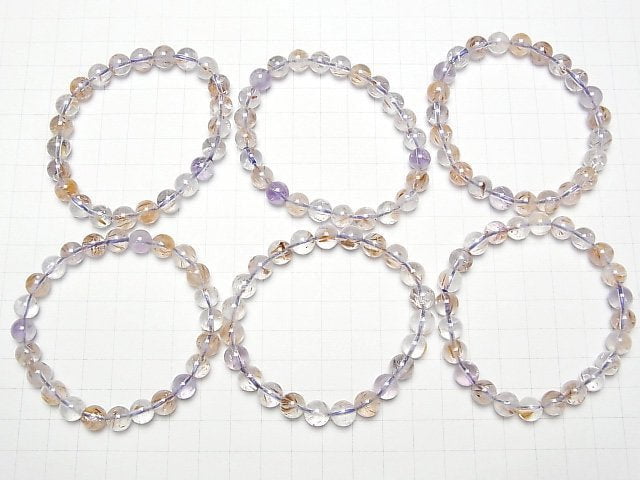 Cacoxenit in Quarz AAA Rund 8, 10, 12 mm 1Strang Perlen (Armband)
