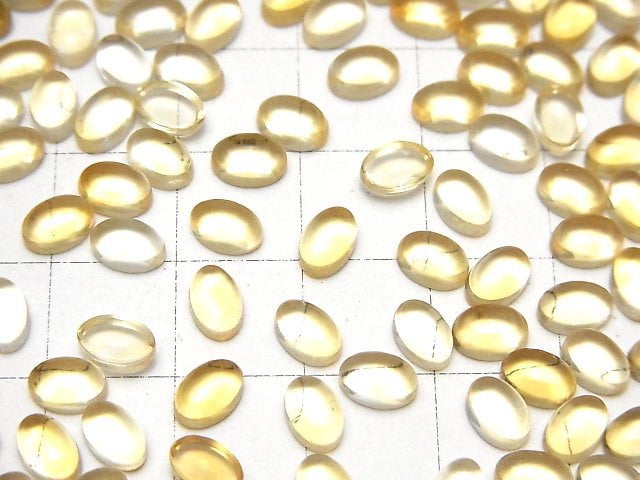 Hochwertiger Citrin AAA Oval Cabochon 6x4mm 5 Stück