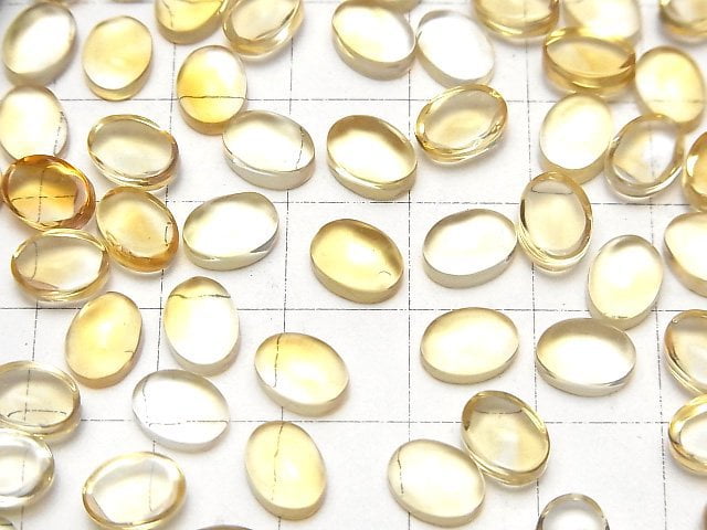 Hochwertiger Citrin AAA Oval Cabochon 8x6mm 5 Stück