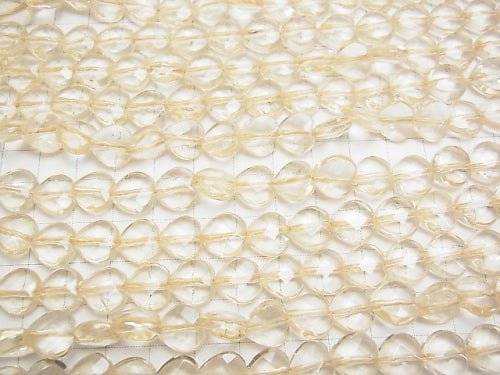Champagnerfarbener Quarz AAA Vertikales Loch Herzschliff 10 x 10 x 4 mm halb oder 1strang Perlen (ca. 15 Zoll / 36 cm)