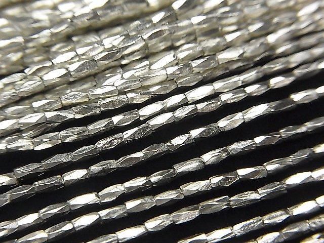 Karen Silver Faceted Nugget Beads 3.5 x 1.3 x 1.3 mm 1/8 or 1 strand beads (approx. 27 inches/68 cm)