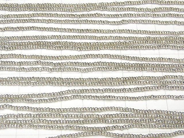 Karen Silver Rondelle 1.5x1.5x1mm 1/8 or 1-strand beads (approx. 26 inches/66 cm)