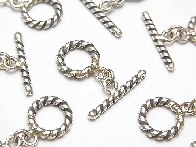 Karen Silver Twist Toggle 11mm 1 pair