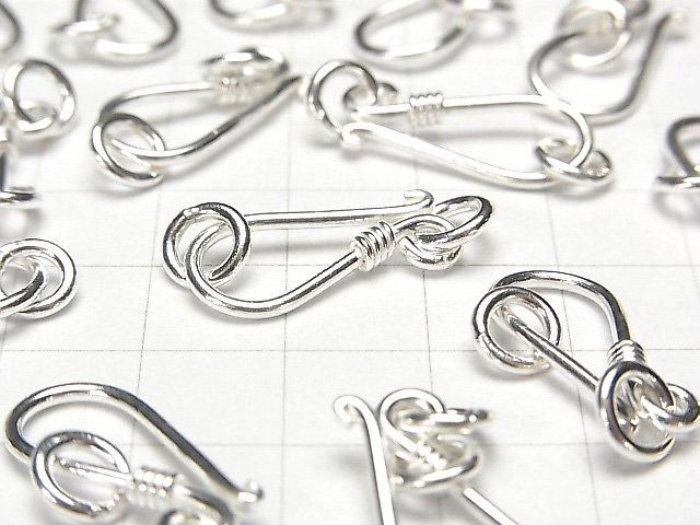 Karen Silver Jump Ring with U-Hook, 20x9mm, White Silver, 1pc
