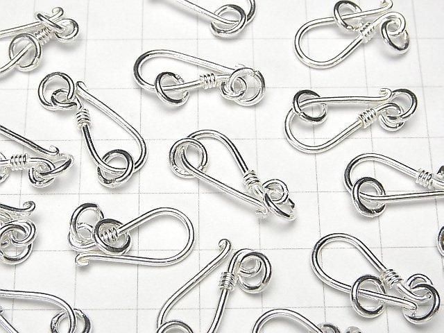 Karen Silver Jump Ring with U-Hook, 20x9mm, White Silver, 1pc
