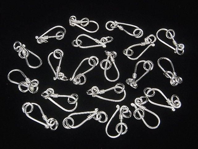 Karen Silver Jump Ring with U-Hook, 20x9mm, White Silver, 1pc