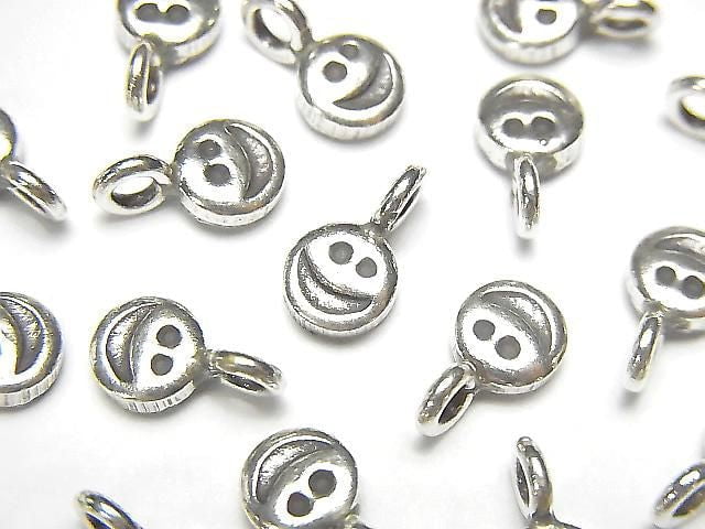 Karen Silver Smile Coin Charm 10x6x2mm 1pc
