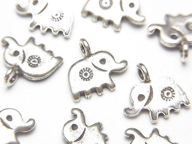 Karen Silver Elephant Charm 12x12x1.5mm (2pcs)