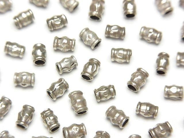 Karen Silver Patterned Rondelle 4x3x3mm 10pcs