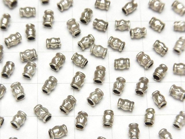 Karen 銀色花紋扁珠 4x3x3mm 10顆