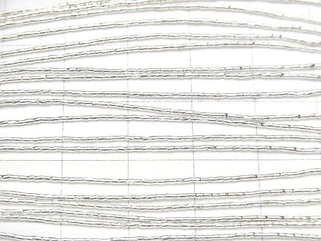 Karen Silver Tube 1x0.8x0.8mm White Silver Half or 1-Strand Beads (approx. 26inch/66cm)