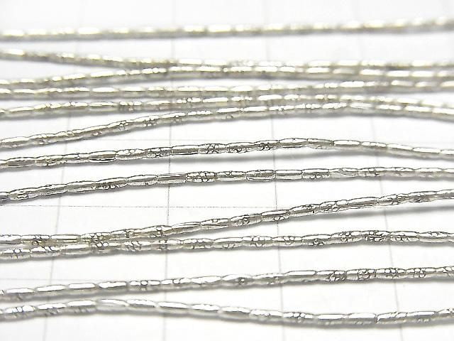 Karen Silver Flower Pattern Tube, 2x1x1mm half or 1-strand beads (approx. 26 inches/66 cm)