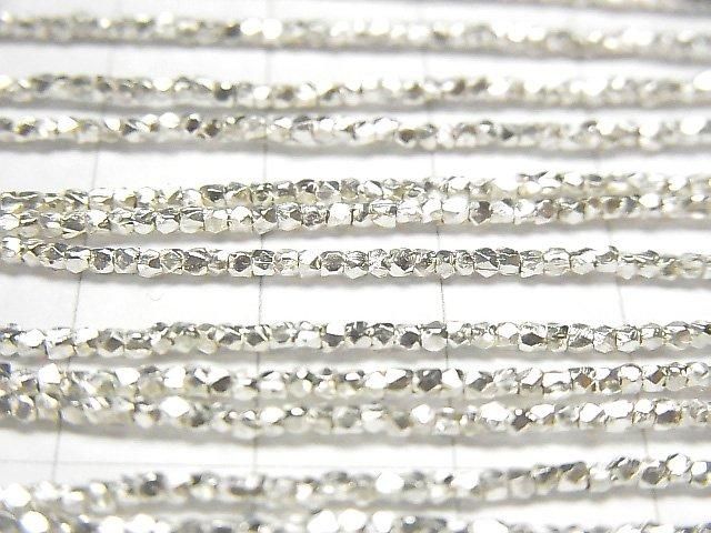 Karen Silver Cube Shape 1.2x1.2x1.2mm White Silver 1/4 or 1-strand beads (approx. 27 inches/68 cm)
