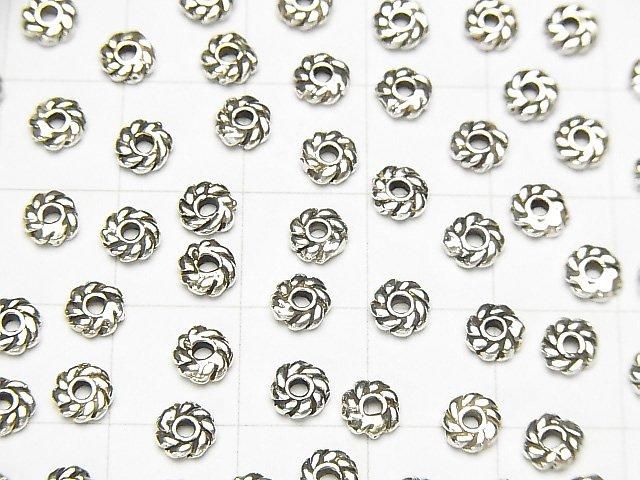 Silver925 Rondelle 4x4x1.5mm Oxidized Finish 5pcs