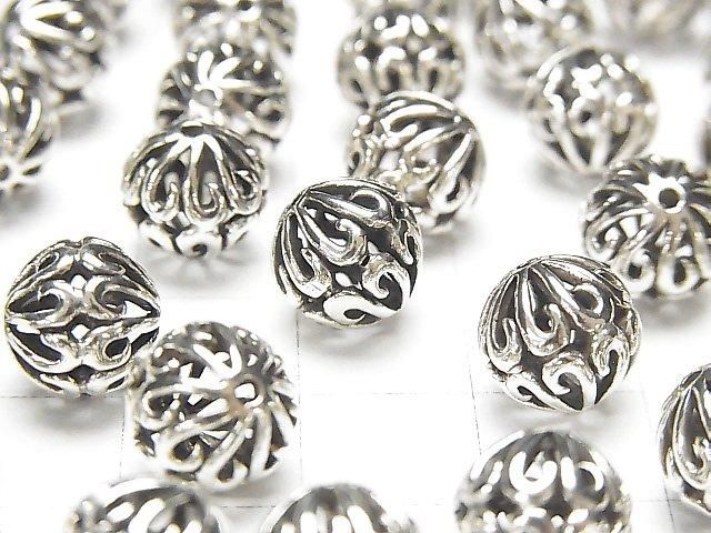 Silver925 Design Round 9mm 1pc