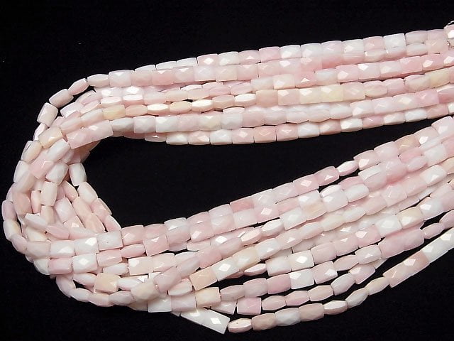 Königin Conch Muschel AAA Facettierte Rechteck 7x5mm 1/4 oder 1 Strang Perlen (ca. 15 Zoll/38cm)