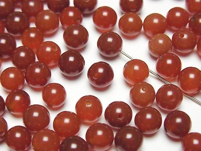 Roter Achat AAA halb durchbohrtes Loch Runde 6mm 10Stück