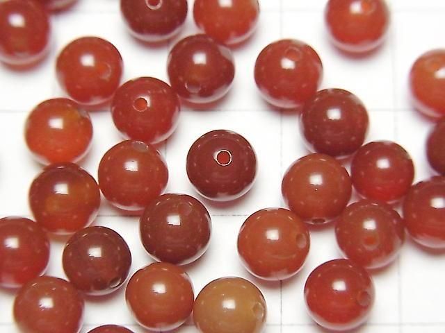 Roter Achat AAA halb durchbohrtes Loch Runde 6mm 10Stück