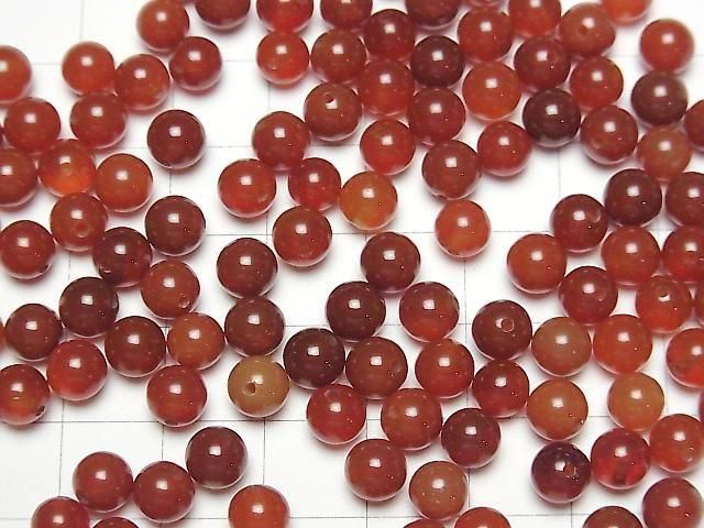 Roter Achat AAA halb durchbohrtes Loch Runde 6mm 10Stück