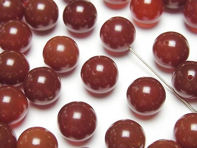 Roter Achat AAA halb durchbohrtes Loch Runde 10mm 10Stück