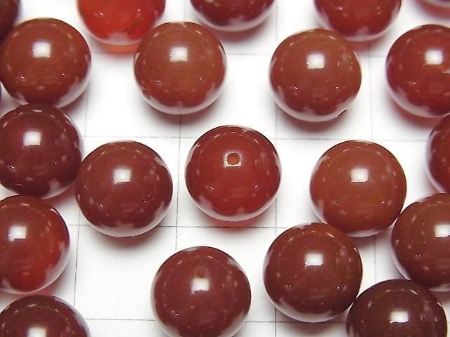 Roter Achat AAA halb durchbohrtes Loch Runde 10mm 10Stück