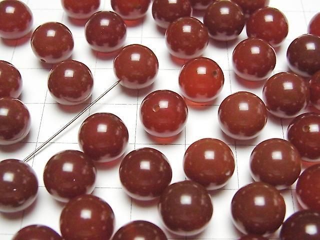 Roter Achat AAA halb durchbohrtes Loch Runde 10mm 10Stück