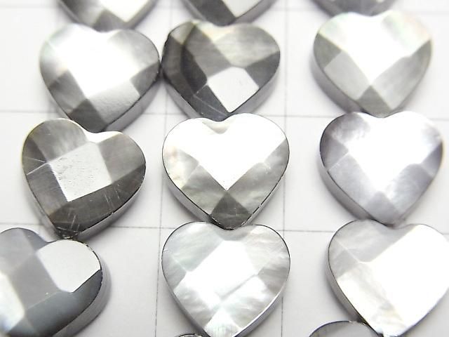黑蝶貝(黑唇蠔) 垂直孔心形切面 10x10x5mm 半串或1串珠子 (約15英吋/38公分)