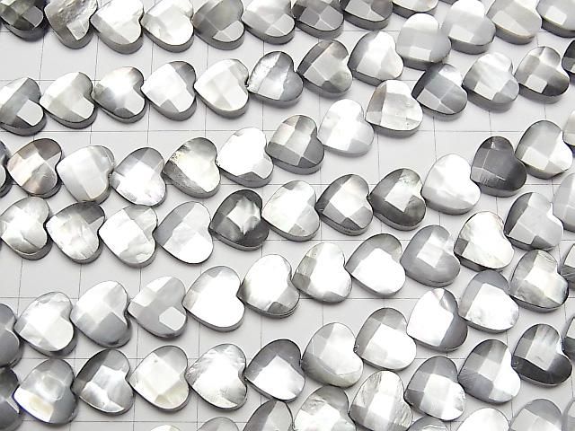 黑蝶貝(黑唇蠔) 垂直孔心形切面 10x10x5mm 半串或1串珠子 (約15英吋/38公分)