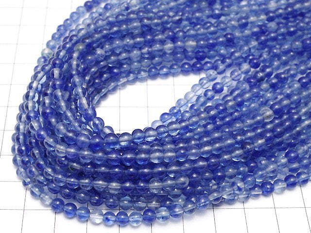 Blueberry Quartz Glass Round 4mm 1strand beads (aprx.15inch/36cm)