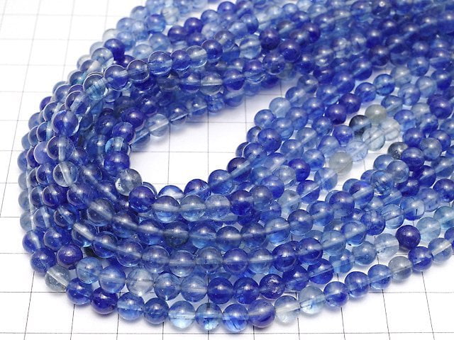 Blueberry Quartz Glass Round 6mm 1strand beads (aprx.15inch/38cm)