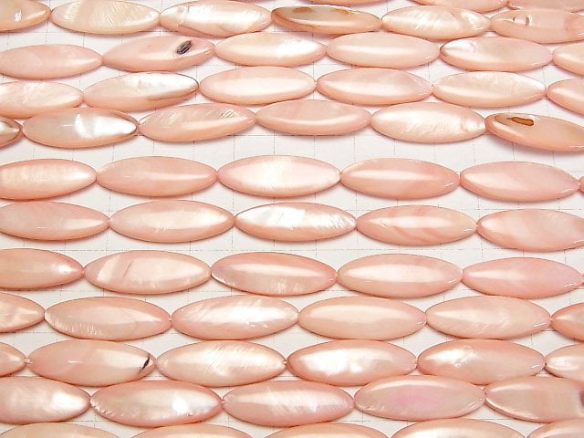 Klassische rosa Farbe Muschel Marquise 30x10x4mm 1 Strang Perlen (ca. 14 Zoll/35 cm)