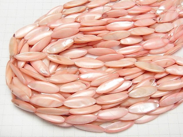 Klassische rosa Farbe Muschel Marquise 30x10x4mm 1 Strang Perlen (ca. 14 Zoll/35 cm)