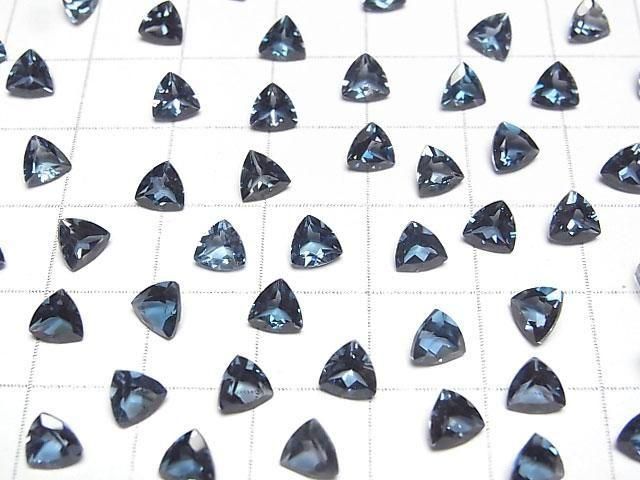 Hochwertiger London Blau Topas AAA Lose Stein Dreieck-facettierter 5x5mm 5 Stück