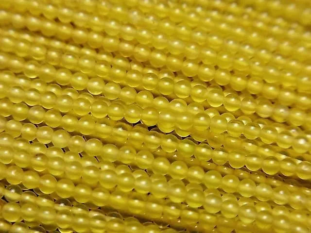 1strand $4.79! Yellow Color Chalcedony Round 2mm 1strand beads (aprx.15inch / 38cm)