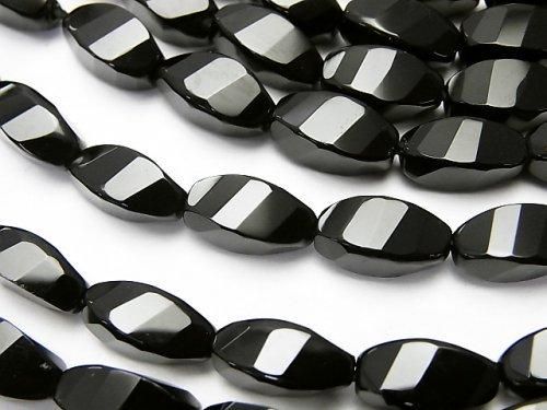 瑪瑙米珠 四切面扭紋 x 多個切面 12x6x6mm 1/4 或 1串珠子 (約15英吋/36公分)