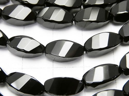 Onyx Rice 4Faceted Twist xMultiple Facets 12x6x6mm half or 1strand beads (aprx.15inch/36cm)