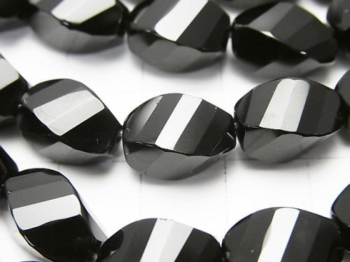 Onyx Rice 4Faceted Twist xMultiple Facets 12x8x8mm half or 1strand beads (aprx.15inch/36cm)
