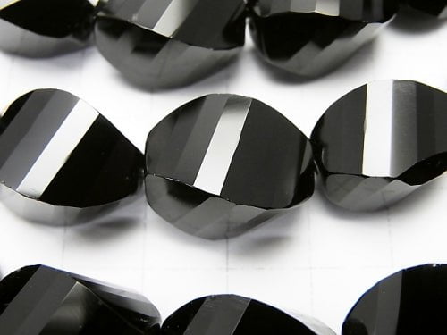 Onyx Rice 4Faceted Twist xMultiple Facets 18x13x13mm half or 1strand beads (aprx.15inch/38cm)