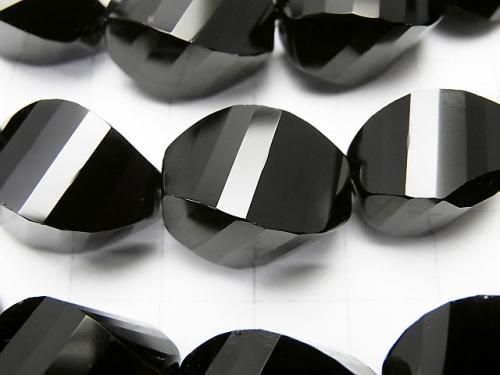 瑪瑙米珠4刻面扭轉 x 多刻面18x13x13毫米1/4或1股珠子(約15英寸/36厘米)