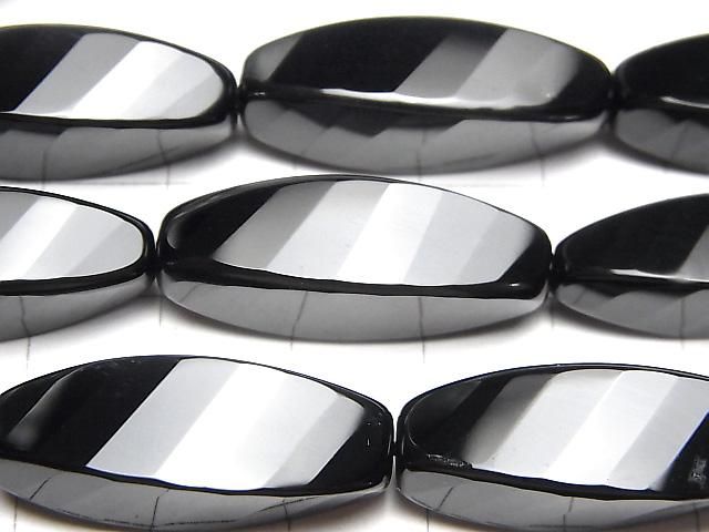 瑪瑙米珠 4刻面扭珠 x 多刻面 30x10x10毫米 1/4-1串珠 (約13英寸/32厘米)