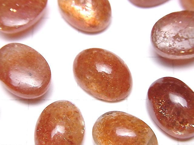 Hochwertiger Sonnenstein AAA Oval Cabochon 16x12mm 2 Stück