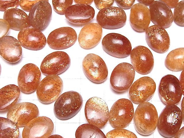 Hochwertiger Sonnenstein AAA Oval Cabochon 16x12mm 2 Stück