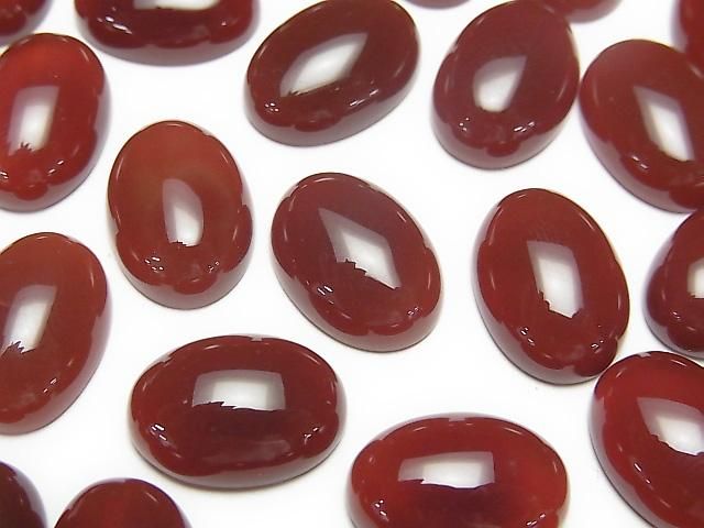 Roter Achat AAA Oval Cabochon 14x10mm 3 Stück