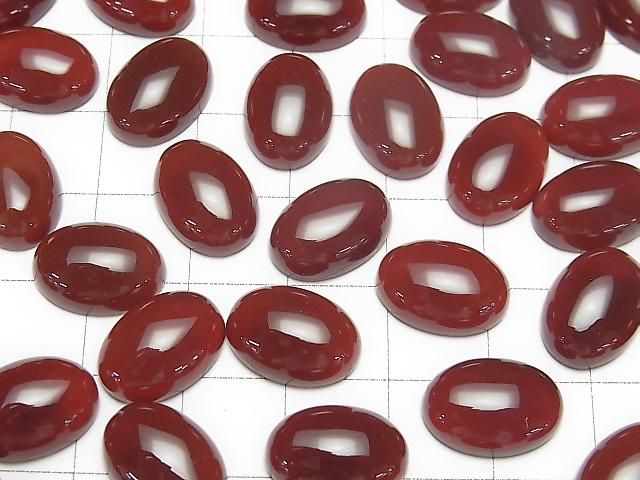Roter Achat AAA Oval Cabochon 14x10mm 3 Stück