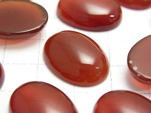 Roter Achat AAA Oval Cabochon 20x15mm 2 Stück