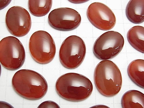 Roter Achat AAA Oval Cabochon 20x15mm 2 Stück