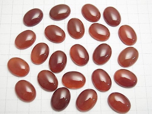 Roter Achat AAA Oval Cabochon 20x15mm 2 Stück