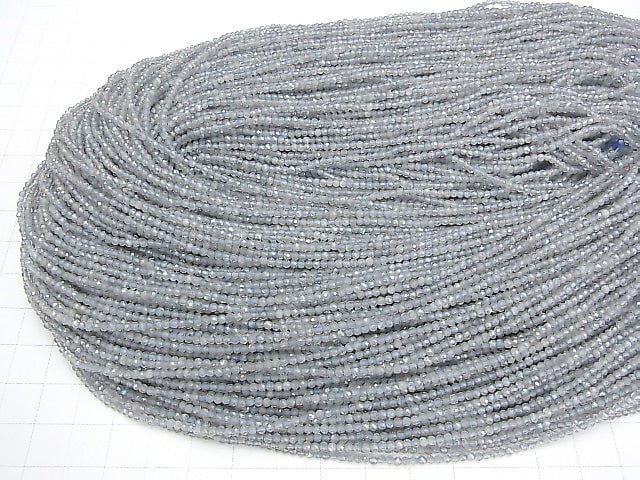 Hochwertig! Labradorit AAA- facettierter Rund 2mm 1 Strang Perlen (ca. 15 Zoll / 37 cm)